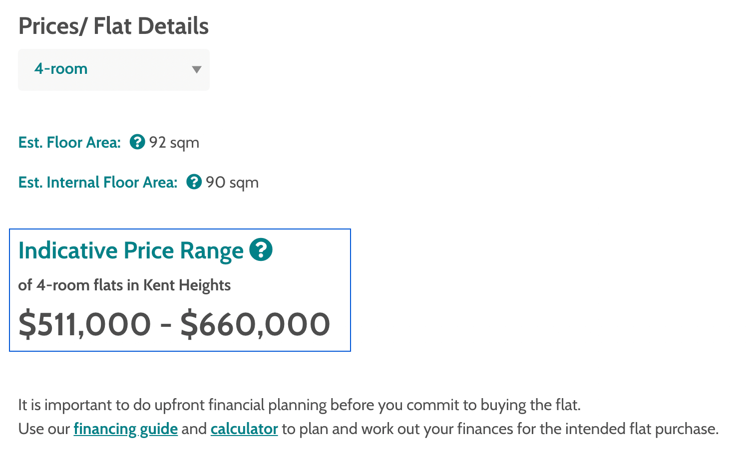 Indicative Price Range of Kallang BTO Kent Heights