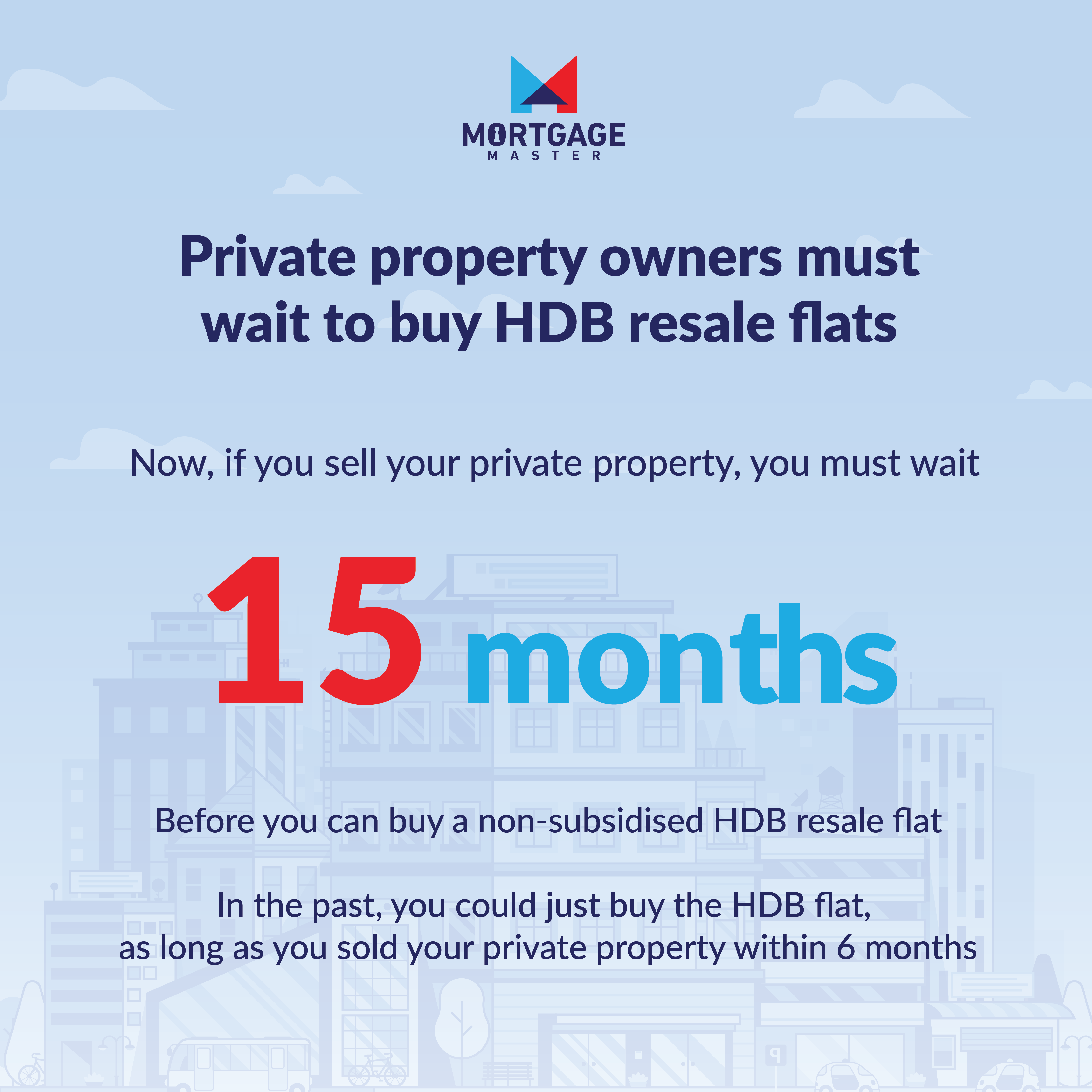 Private property owners must wait 15 months to buy HDB resale flats