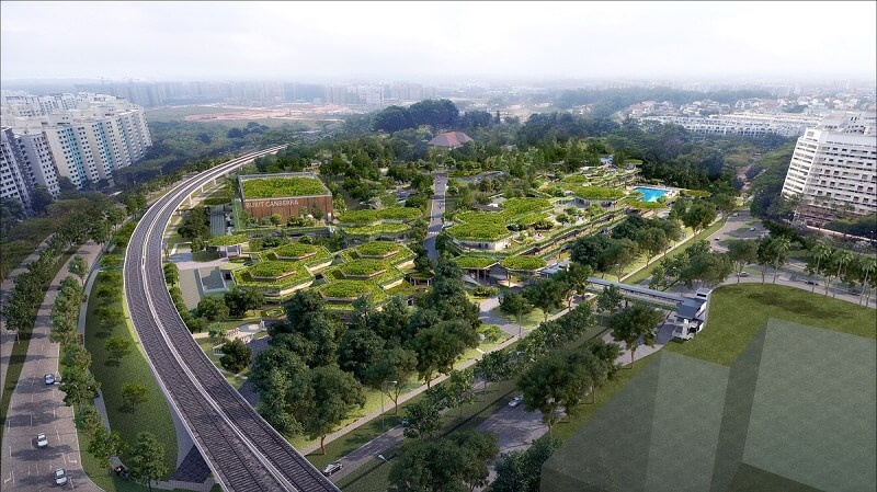 Artist Impression of the bird's eye view of Bukit Canberra