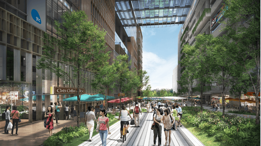 Artist's impression of Punggol Digital District Campus Boulevard