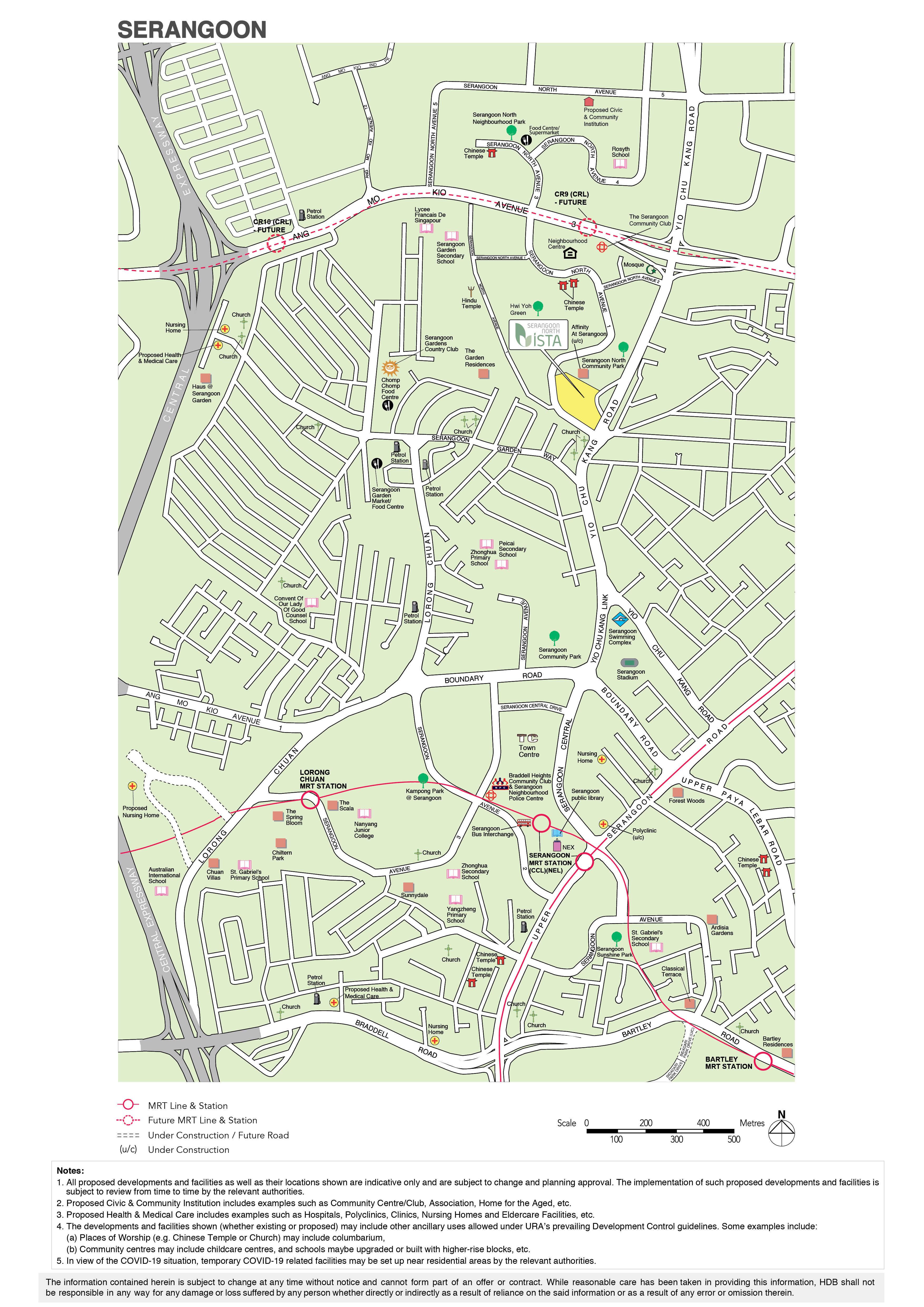 Town Map of Serangoon North Vista BTO in May 2023