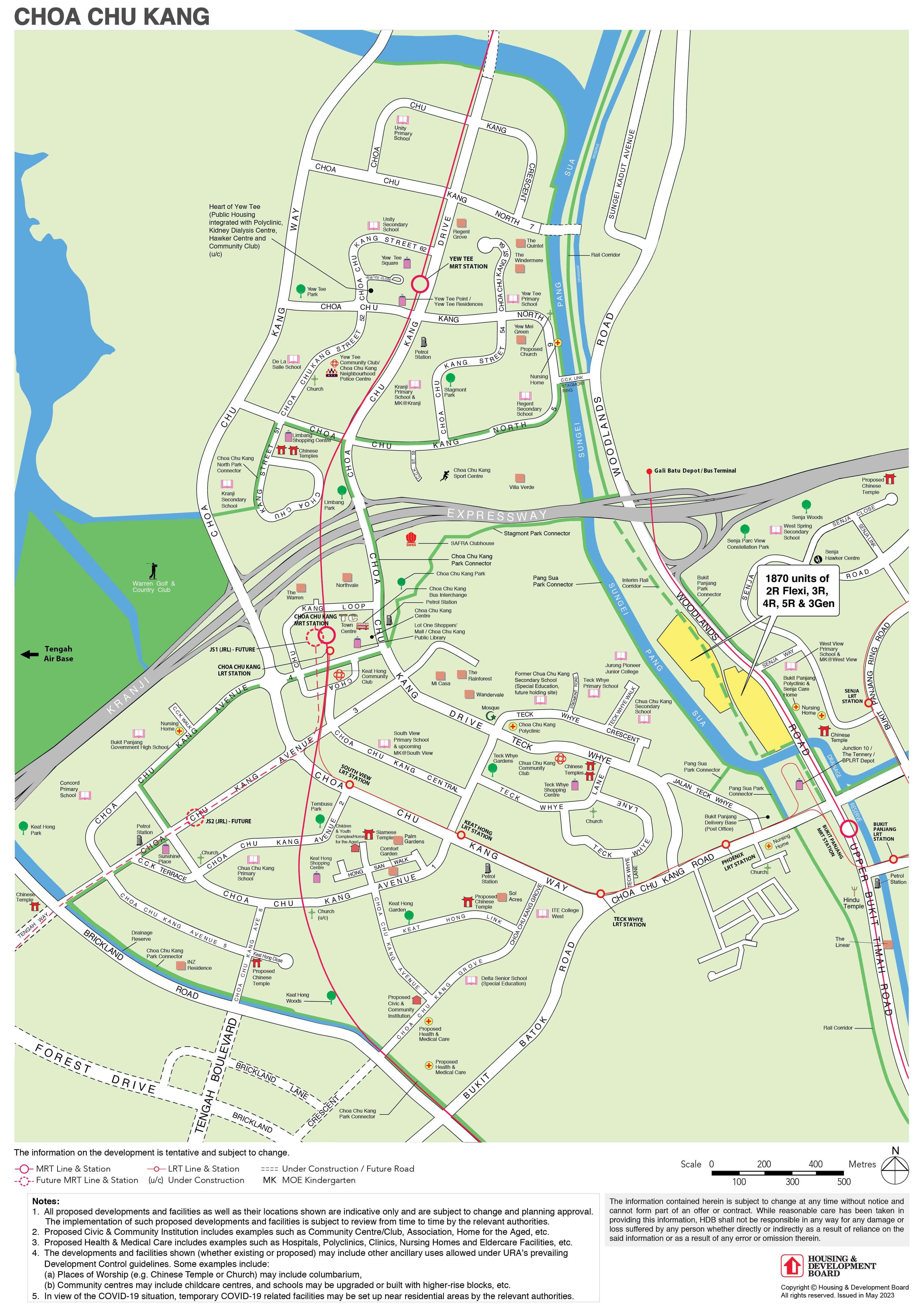 Town Map of September 2023 BTO in Choa Chu Kang