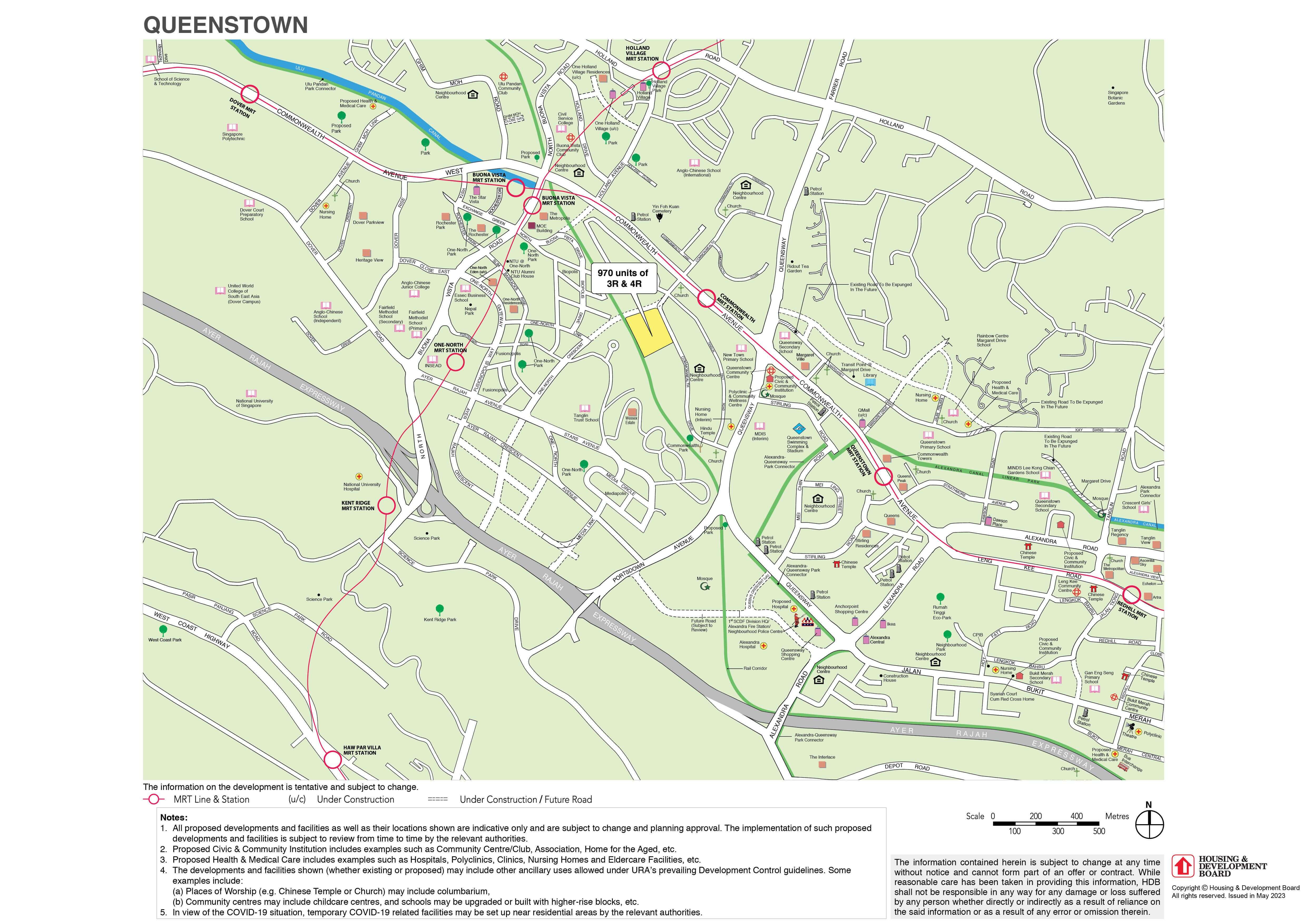 Town Map of September 2023 BTO in Queenstown